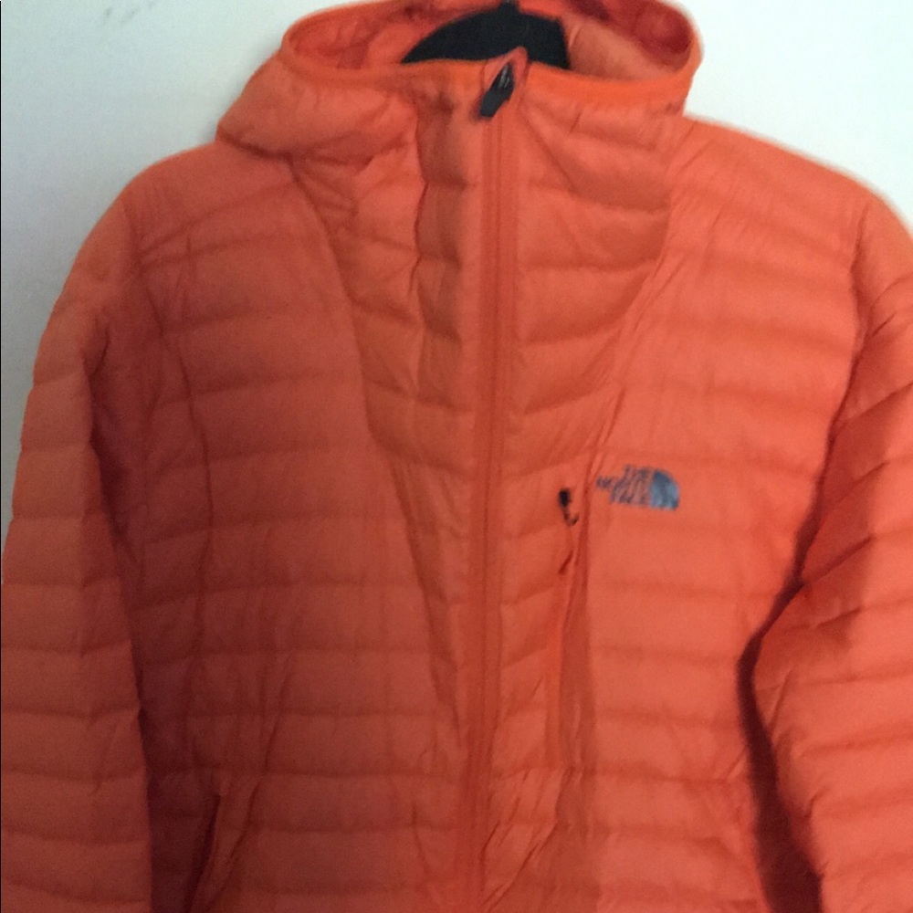 Orange North Face Zip up Jacket